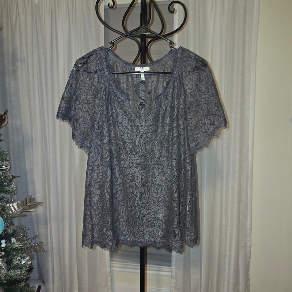 Joie Charcoal Lace Women's Blouse